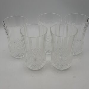 Longchamp Cristal d'Arques 24% Lead Crystal Highball Tumblers Glasses Set of 5